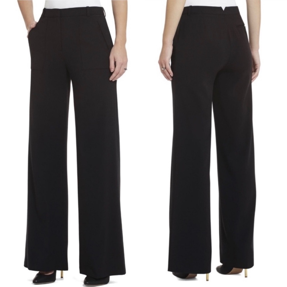 BCBGMAXAZRIA Jaclyn Black Wide Leg High Waist Dress Trouser Pants Small - Picture 1 of 9